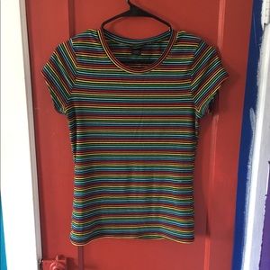 Black Rainbow striped tee